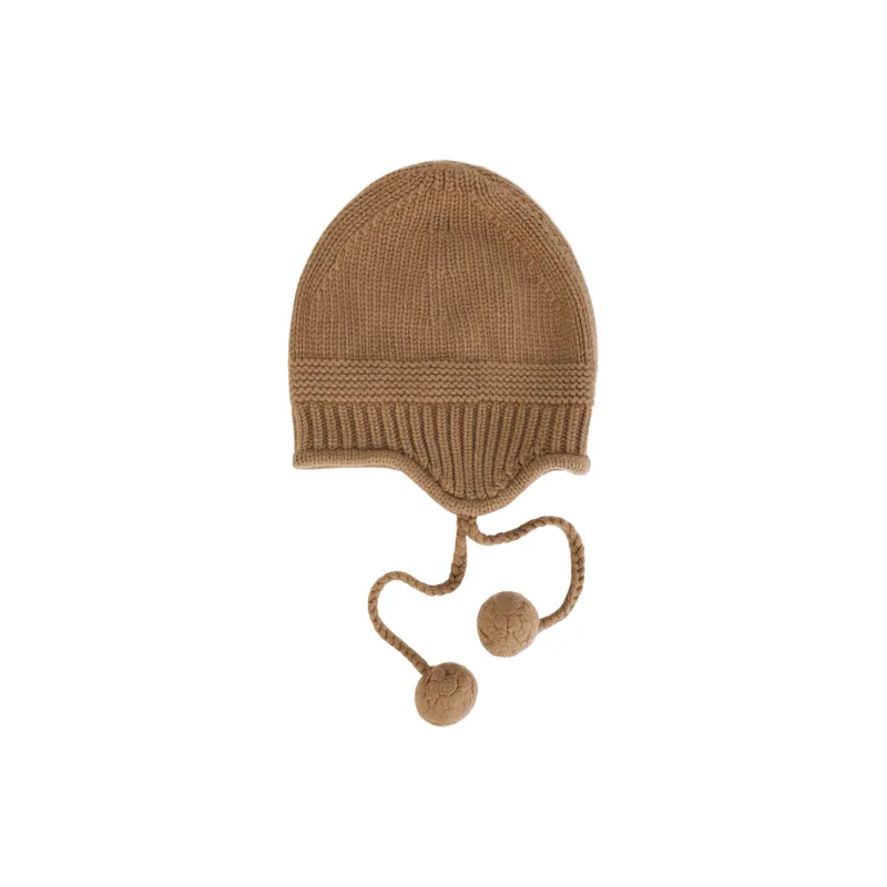 MIU MIU Cashmere Beanies Unisex Camel Brown-2