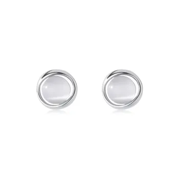 ZWU 999 Fine Silver Stud Earrings Women's