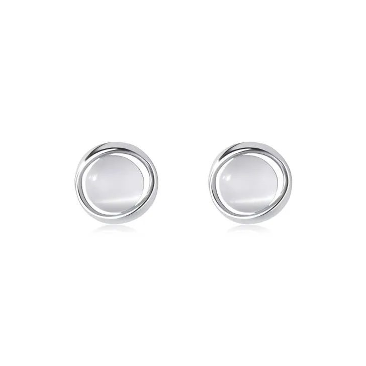 ZWU 999 Fine Silver Stud Earrings Women's-0