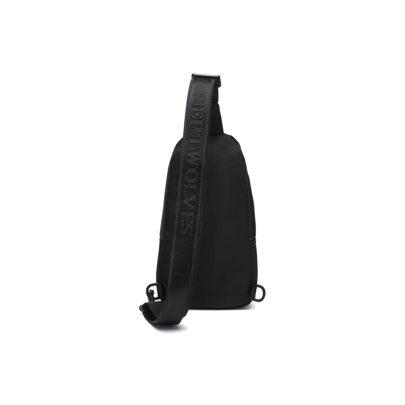 SEPTWOLVES Fabric Sling Bag Men's Black-2