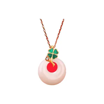 Royal Heaven's Choice Hetian Jade Necklaces Pale Greenish White Jade Unisex