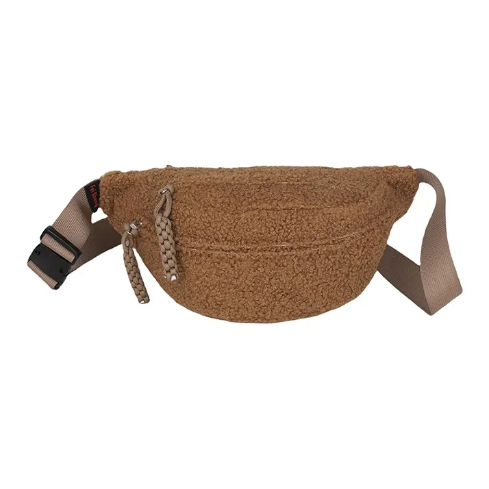 Yalu Plush Waist Bag Chest Bag Women's Ecru/Black/Khaki/Pink/Brown-24