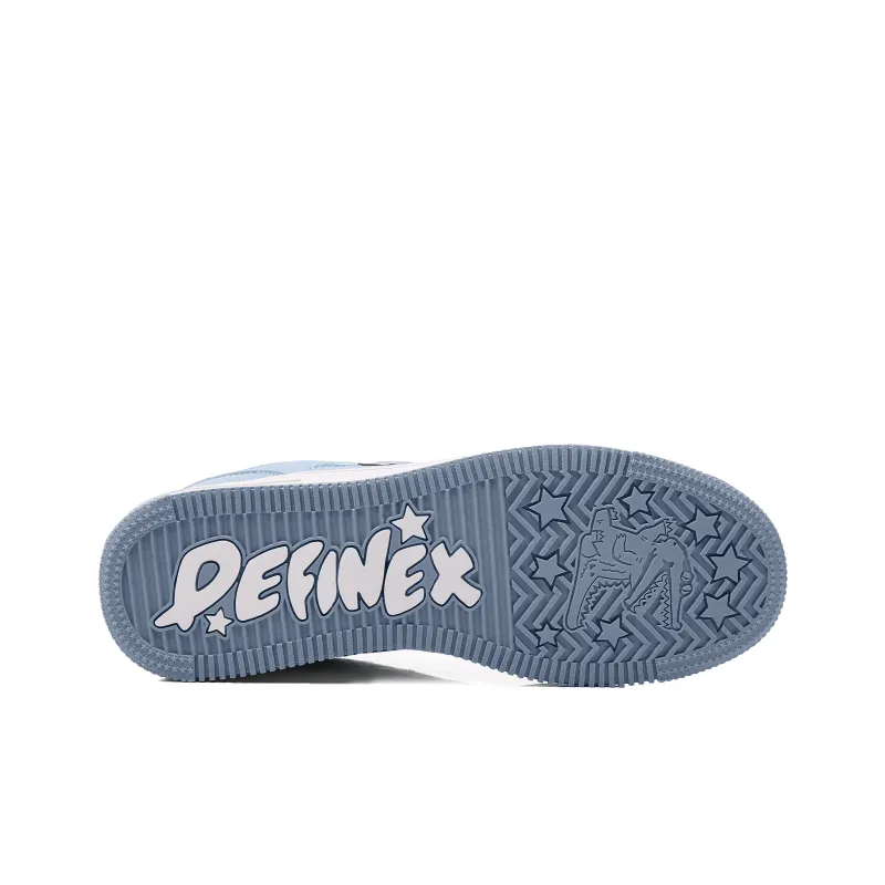 DEFINEX Skateboard Shoes Unisex Low Top White/Blue/Brown-6