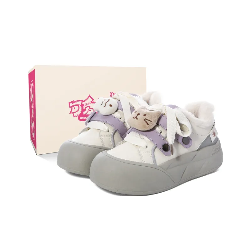 Lovely You Warm Wear-Resistant Lightweight Low-Top Skateboard Shoes Women's-6