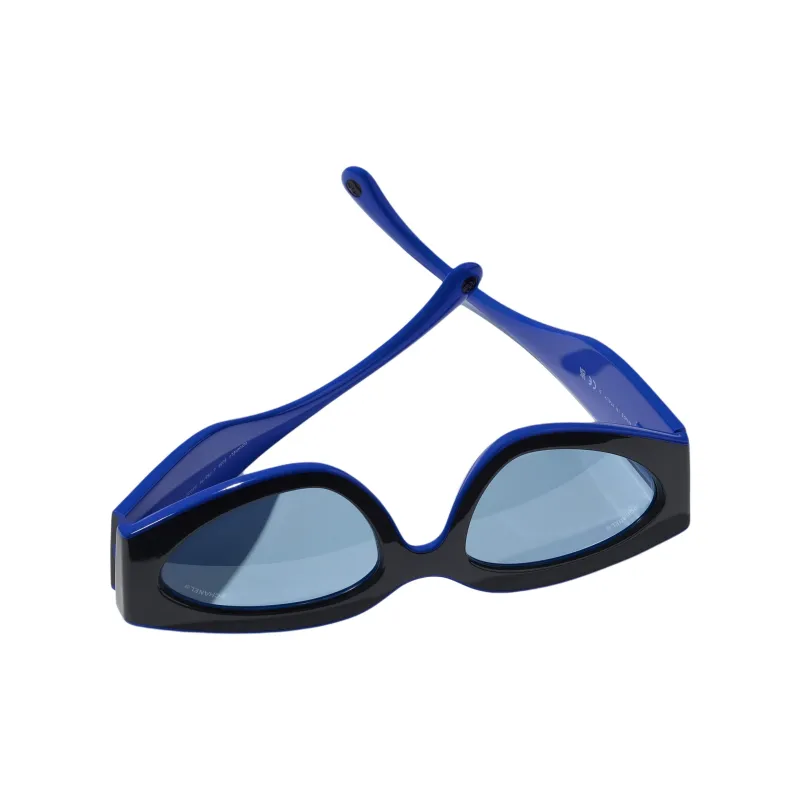 CHANEL Acetate Butterfly Sunglasses Women's Black/Blue-4