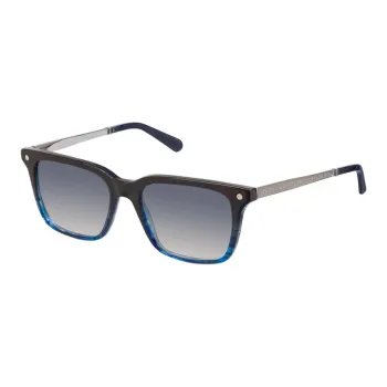 STEFANO RICCI Palladium-Plated Acetate Rectangular Sunglasses Men's Black/Blue