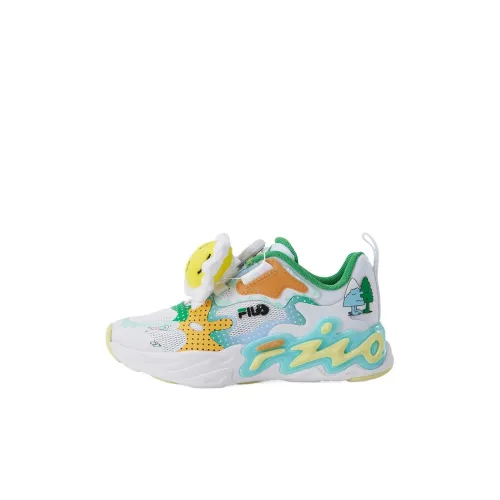 JEREMY VILLE x FILA KIDS Slip-Resistant Low-Top Kids' Running Shoes FILA White Clearwater Blue Kids'