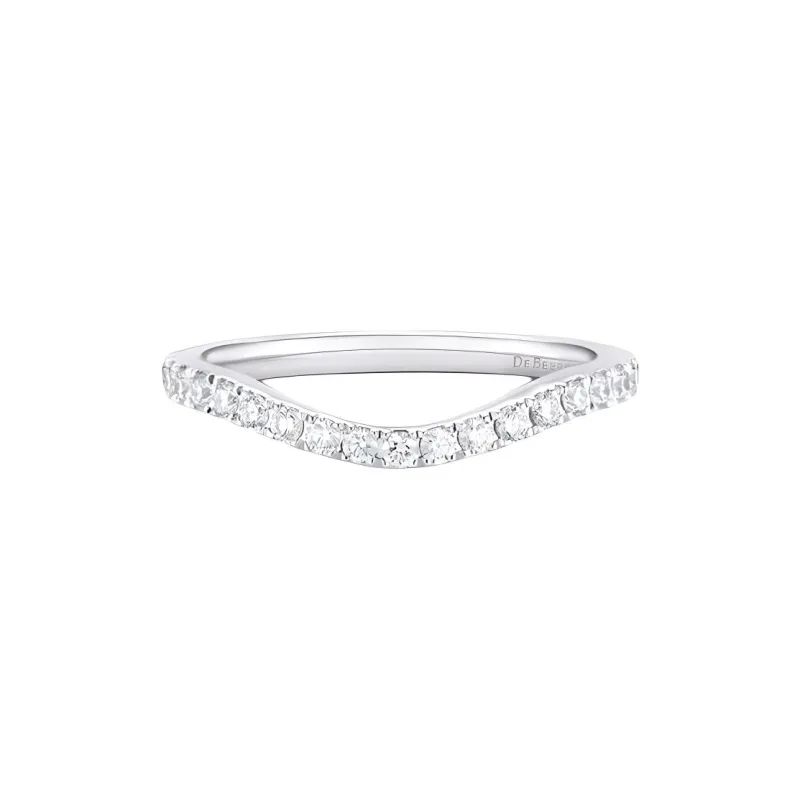 De Beers Platinum Db Classic Diamond Half Eternity Band Ring-0