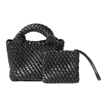 OMI Synthetic Leather Crossbody One Shoulder Handbags Unisex Black/Light Blue/Ecru