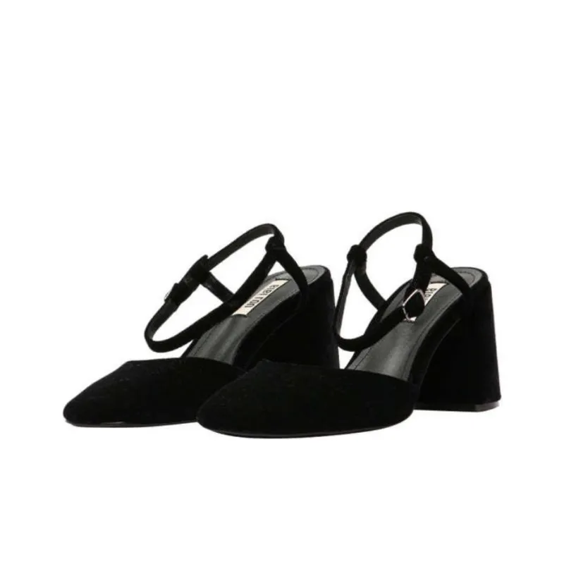BIBI LOU Emily Chunky Heel High Heels 8cm Women's Black-2