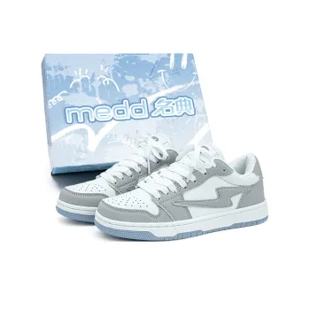 Medd Low Top Skateboard Shoes Unisex Vintage Gray Blue
