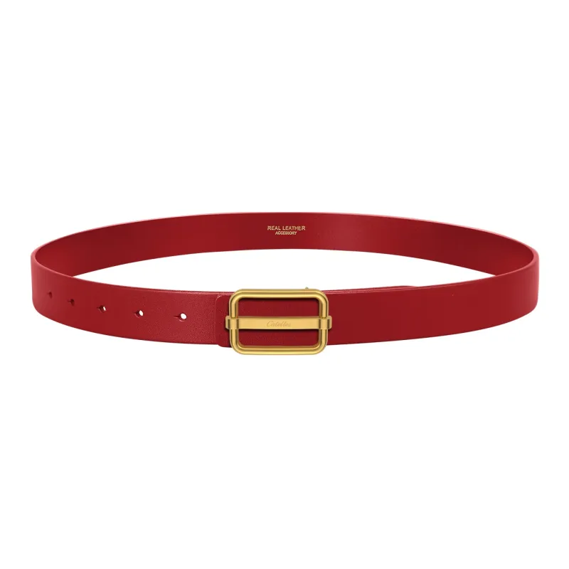 CATELLES Unlined Top Grain Cow Leather Leather Belts Women's 3cm-10