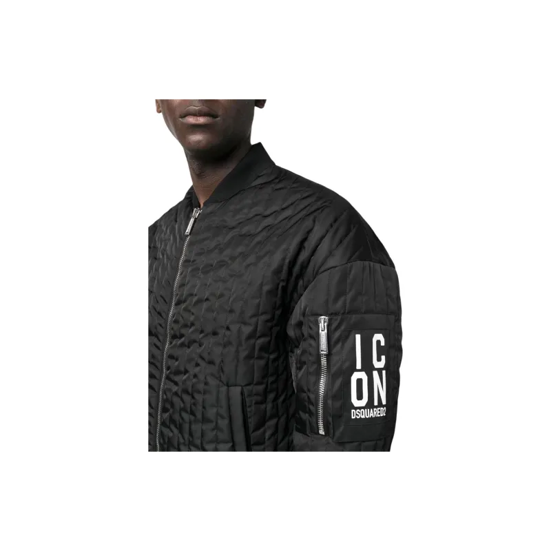 DSQUARED 2 Long Sleeved Quilted Zip Up Jacket-6