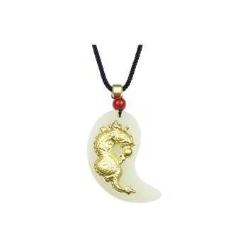 Artisan Lock Heart Jade Hetian Jade Necklaces Pale Greenish White Jade Unisex