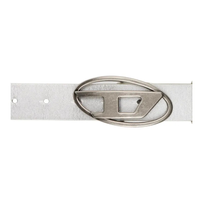DIESEL Leather Belts Kids' Silver Width 3CM-2