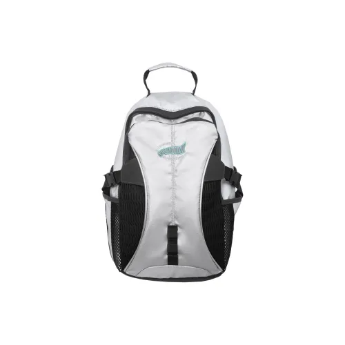 Debecca Nylon Backpack Large Size Unisex Silver Gray