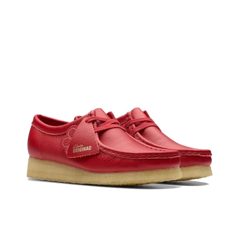 Clarks Wallabee Slip Resistant Low Top Casual Shoes Unisex Red-2