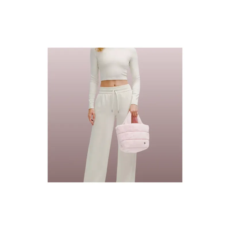 Lululemon Quilted Polyester Shoulder Bag, Crossbody Bag, Handbag Mini Women's Pink-2