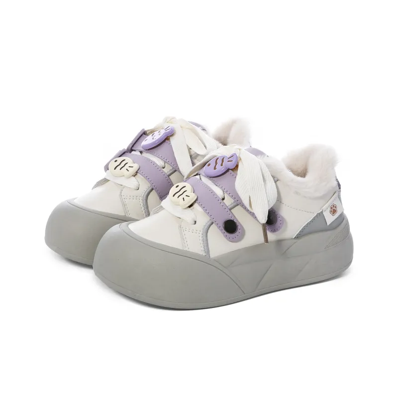 Lovely You Warm Wear-Resistant Lightweight Low-Top Skateboard Shoes Women's-14