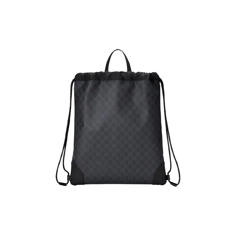 GUCCI Canvas With Leather Backpack Men's Black Gray Color-1