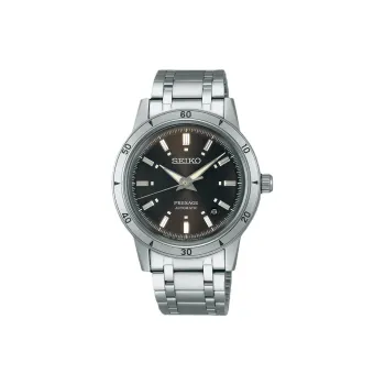 SEIKO Presage Series Automatic/Manual Mechanical Movement Stainless Steel Strap Watch 39.5mm Men's Watches Black Dial