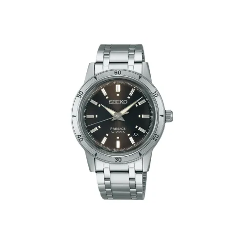 SEIKO Presage Series Automatic/Manual Mechanical Movement Stainless Steel Strap Watch 39.5mm Men's Watches Black Dial