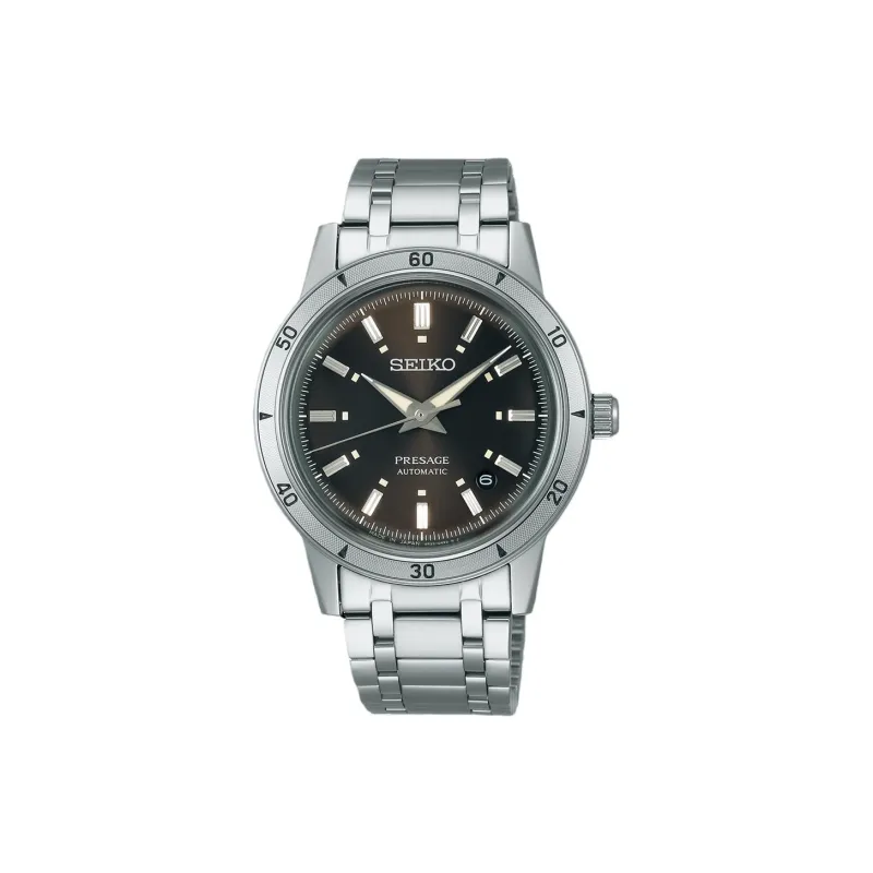 SEIKO Presage Series Automatic/Manual Mechanical Movement Stainless Steel Strap Watch 39.5mm Men's Watches Black Dial-0