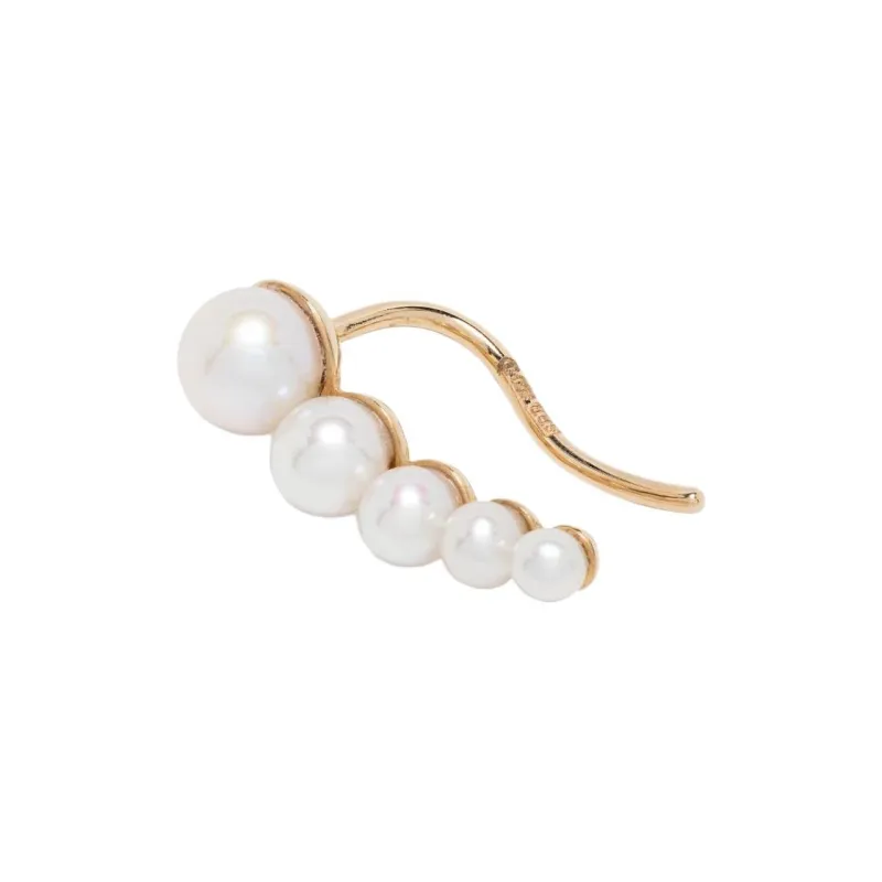 Sophie Bille Brahe 14kt Yellow Gold Petite Croissant Japonais Freshwater Pearl Single Earring-1