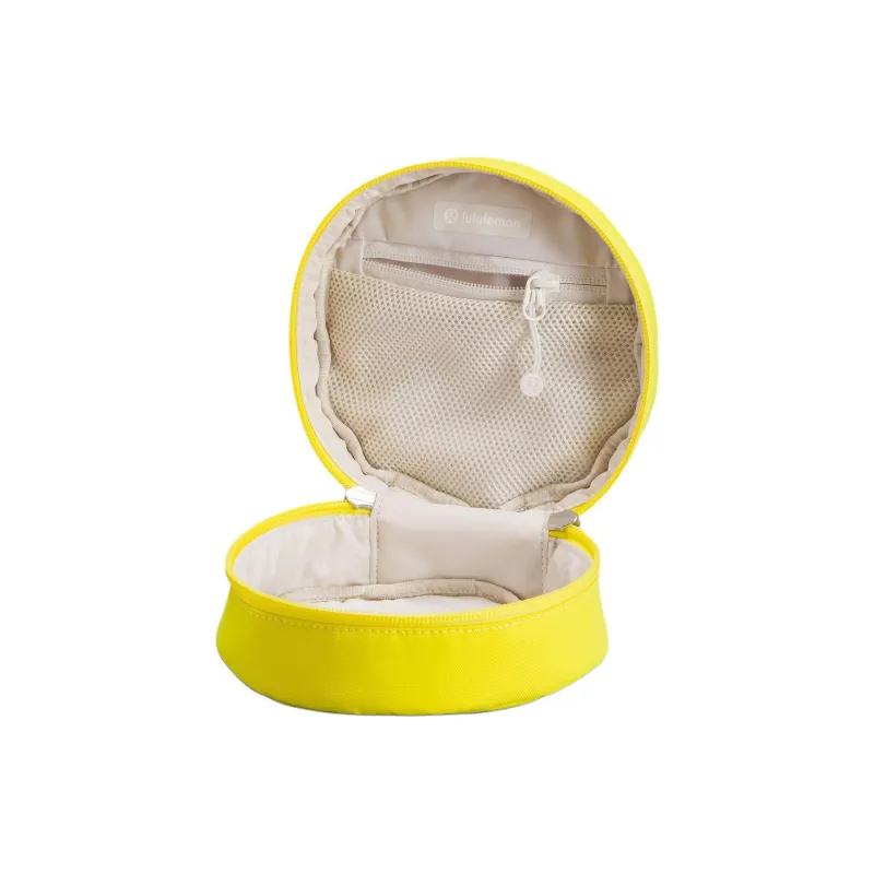 Lululemon Polyamide Small Round Bag Storage Bag Mini Unisex Sonic Yellow-1