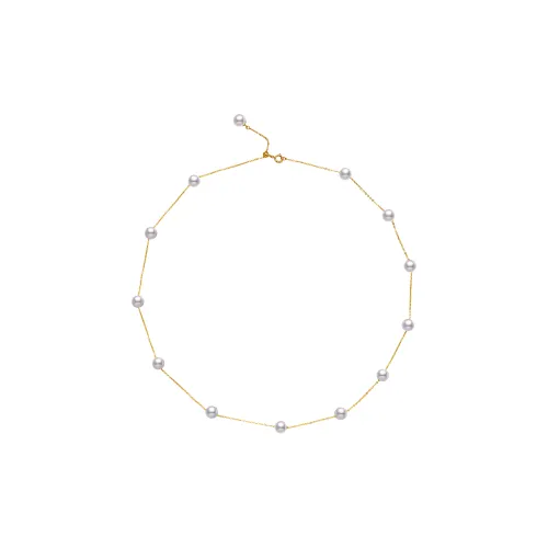 ME LUXE Saltwater Pearl Collarbone Chain Necklace A Classic And Versatile Multi Wear Design Women's