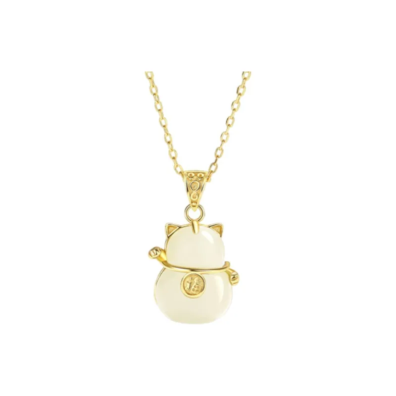 Royal Heaven's Choice Hetian Jade Necklaces Pale Greenish White Jade Unisex-4