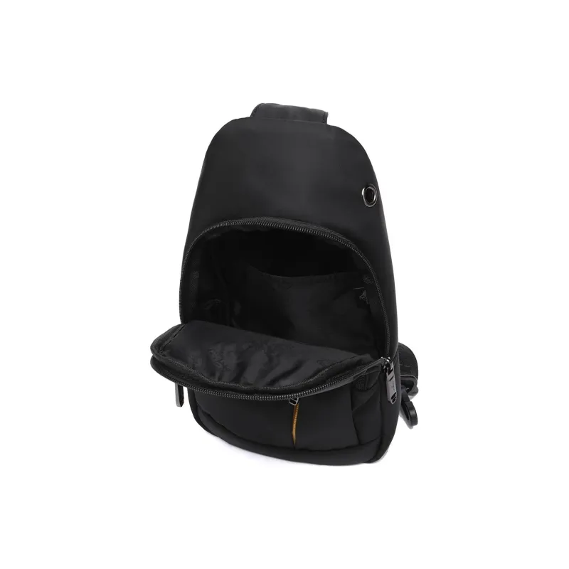 SEPTWOLVES Fabric Sling Bag Men's Black-3