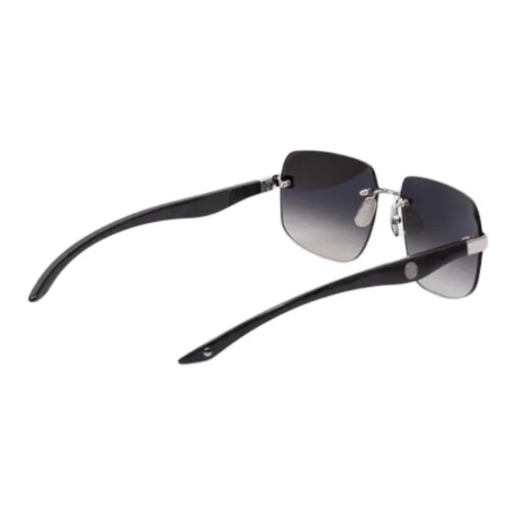 STEFANO RICCI Palladium-Plated Metal Wooden Square Sunglasses Men's Black-2