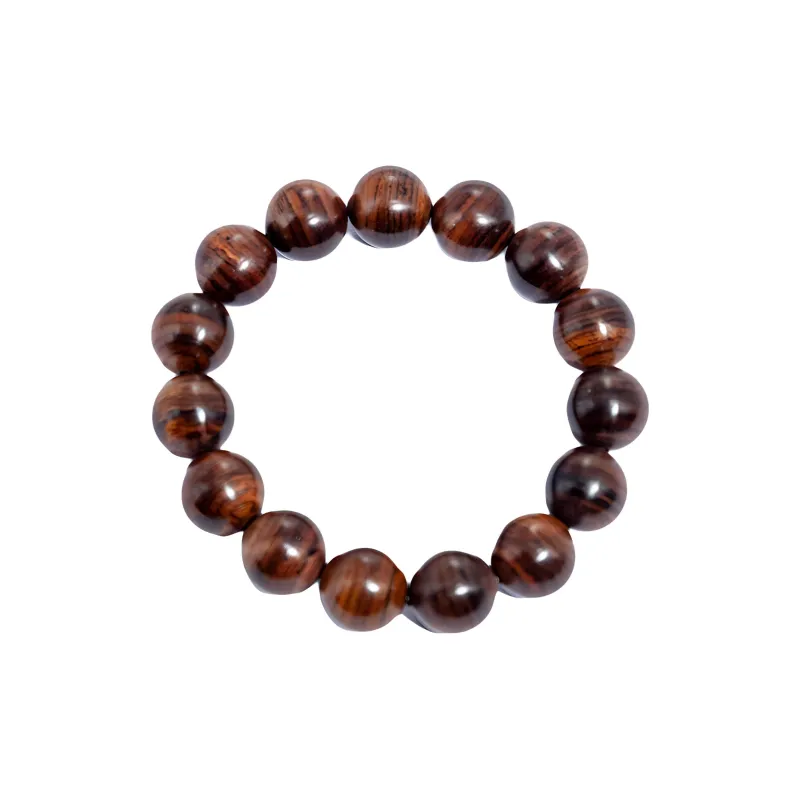 CHENTANMUZUO Huanghuali Exquisite Polishing Collection Tiger Skin Pattern Beaded Bracelet Unisex-0