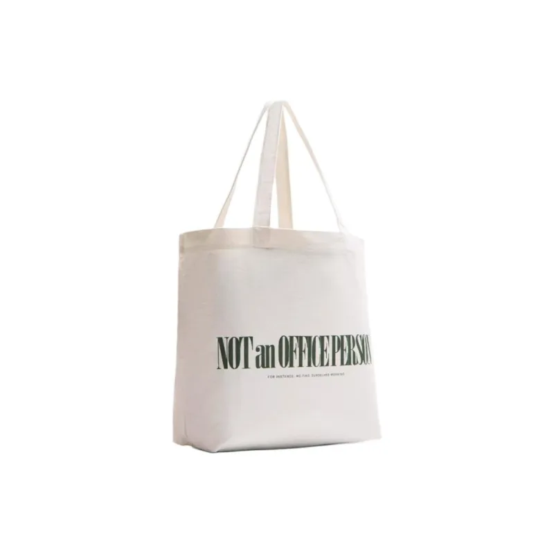 ZARA Cotton Tote Bag Shopping Bag Handbag Men's Raw White-1