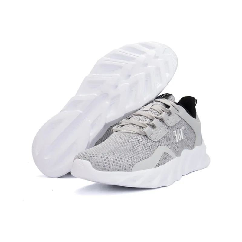 361° Cushioning Breathable Low Top Running Shoes Men's Gray Black-5