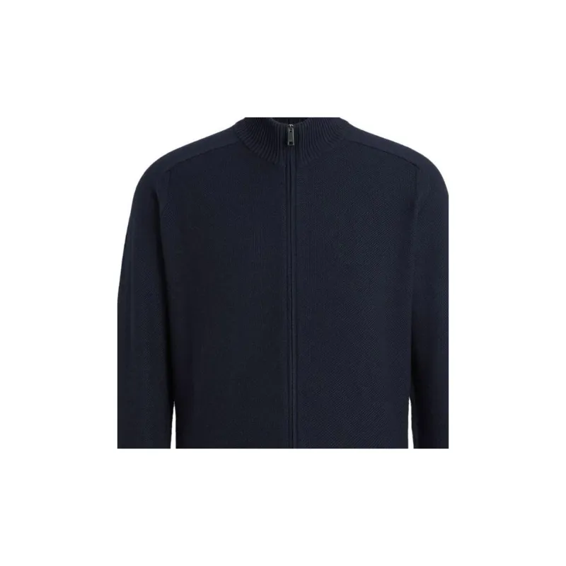 Ermenegildo Zegna Full Zip Ribbed Knit Cardigan-5