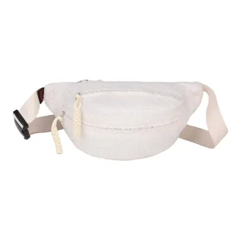 Yalu Plush Fanny Pack Sling Bags Women's Ecru/Black/Khaki/Pink/Brown
