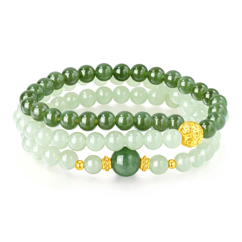 Lao Feng Xiang Bracelets Green Jade Women's-0