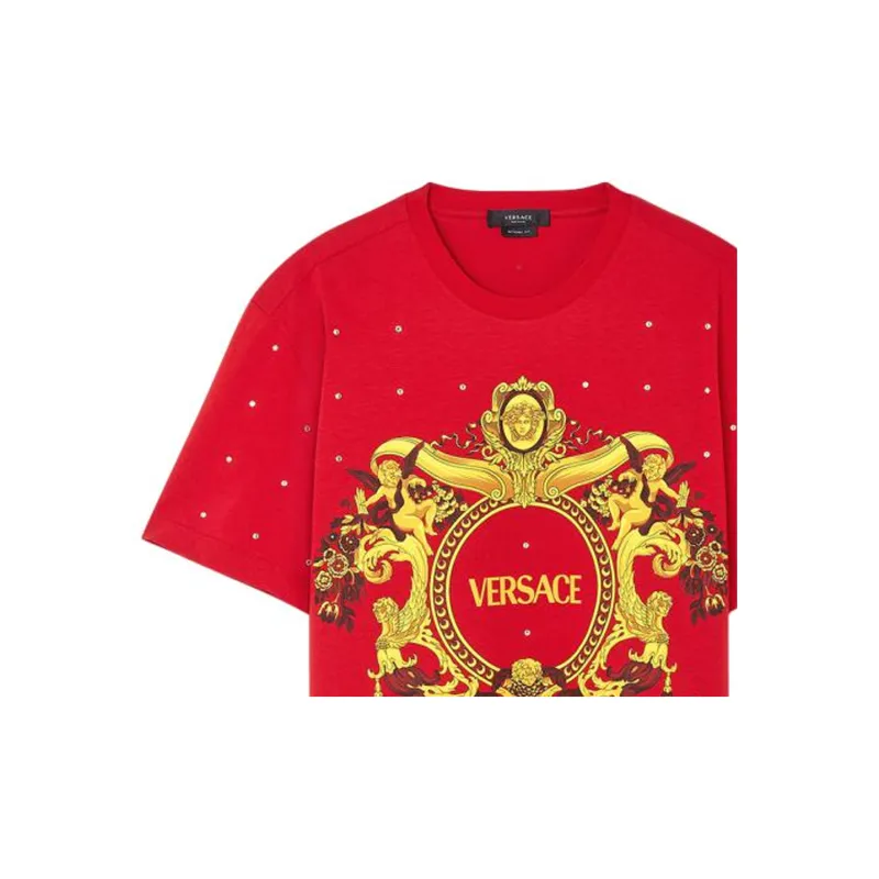 VERSACE BAROQUE T-Shirt Men's Red-3