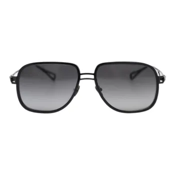 STEFANO RICCI Acetate Metal Aviator Sunglasses Men's Black