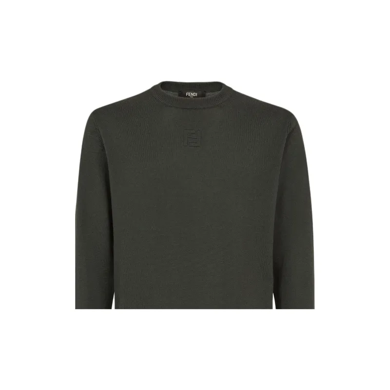 FENDI Crewneck Long Sleeve Knit Sweater-4