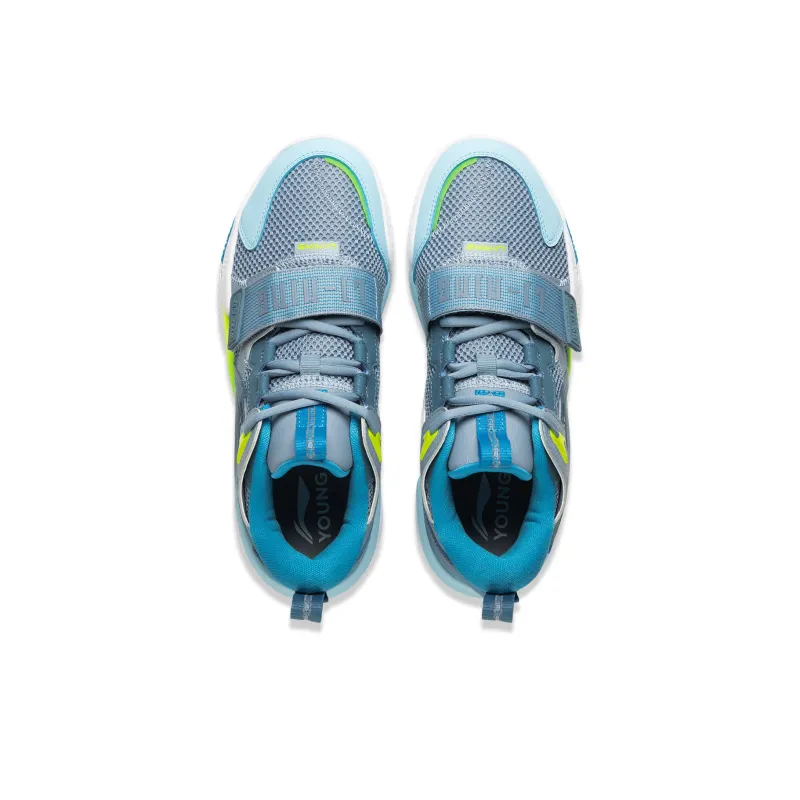 LINING YOUNG Basketball Low Top Children's Basketball Shoes Ash Gray Blue/Dark Cyan Blue/Breeze Blue Kids'-3