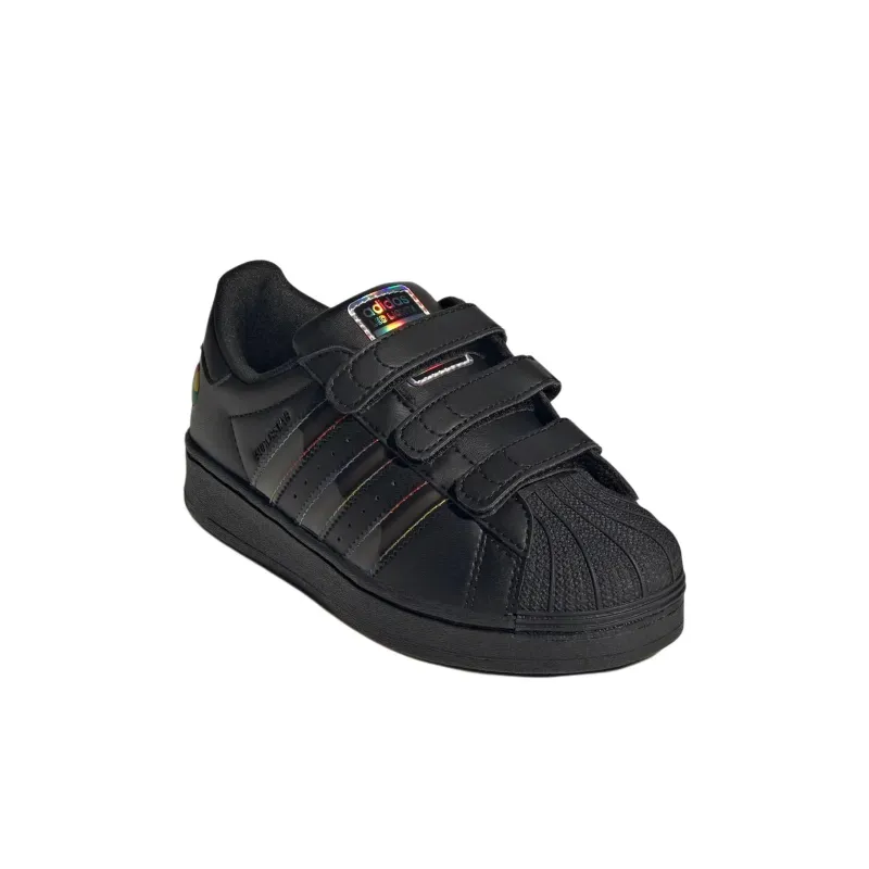 Adidas Originals SUPERSTAR Anti Slip Wear Resistant Low Top Kids' Skateboarding Shoes Black Kids'-2