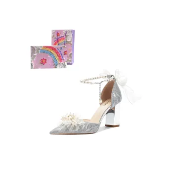 Crelinkxlat Chunky Heel High Heels Women's Silver