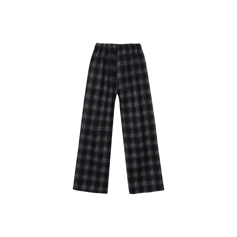 FAWENXIANGZI Casual Pants Women's Black Plaid-1