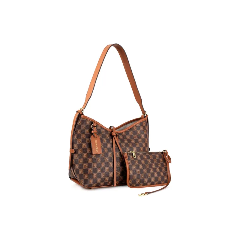 Vigno Synthetic Leather One Shoulder Handbag Regular Women's Coffee/Khaki-12