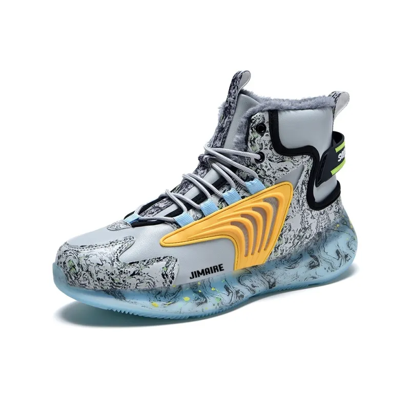 King Jinmai Slip Resistant High Top Casual Shoes Men's-3