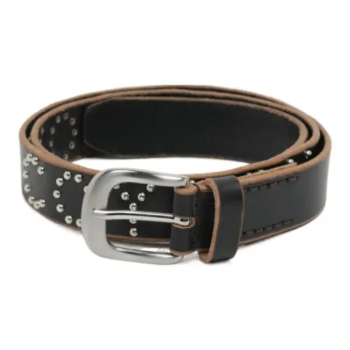 OUR LEGACY Leather Metal Stud Leather Belts Men's Black Width: 3CM