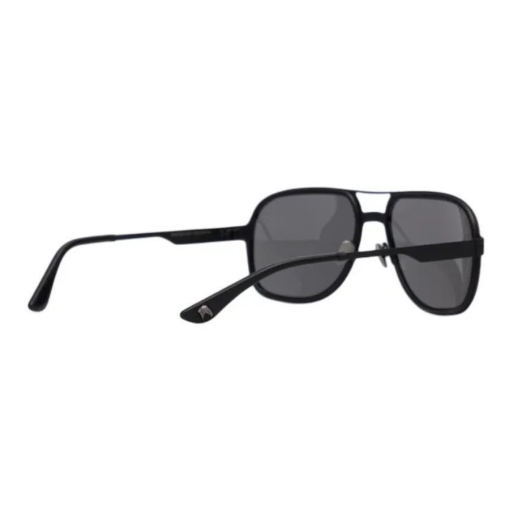 STEFANO RICCI Titanium Aviator Sunglasses Men's Black-2